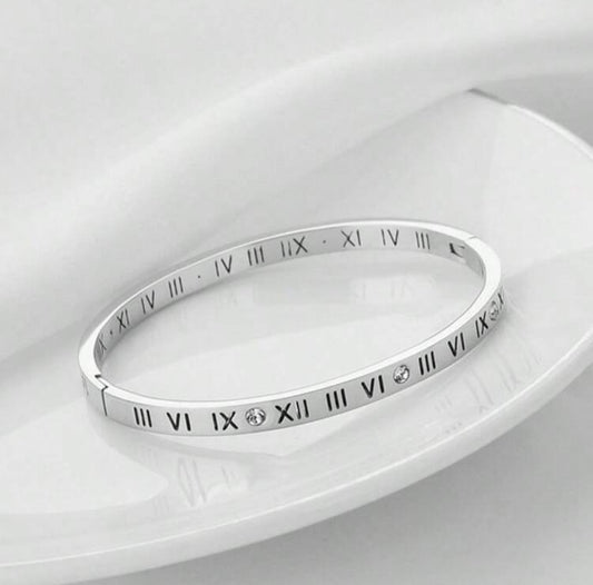 Roman Numeral Cuff Style Bangle
