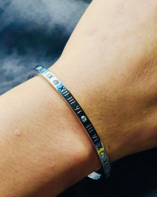 Roman Numeral Cuff Style Bangle